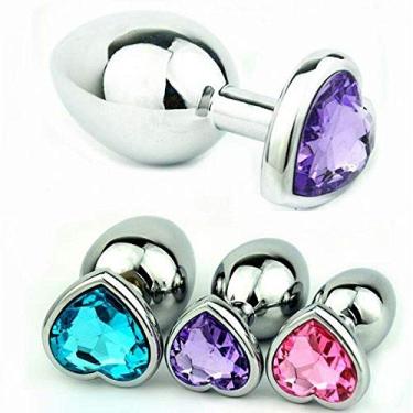Imagem de Plug Anal G de Aço com Cristal - Pedra Coração - Steal Butt Plug - Sexshop