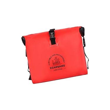 Imagem de Alforje de bicicleta Bolsa de de bicicleta 9 L de couro PU à prova d'água com fivela de liberação rápida Alforges de motocicleta Alforjes, Vermelho