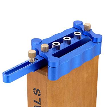 Imagem de Gabarito Pocket Hole System, 6/8/10mm Kit de Gabarito de Cavilha Autocentrante Conjunto de Buchas de Guia de Perfuração Madeira Gabarito de Grande Capacidade para Cavilhas