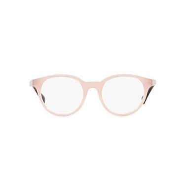 Imagem de Ralph by Ralph Lauren Armação feminina Ra7136 redonda para óculos de grau, Lente rosa opala/demonstração brilhante, 51 mm