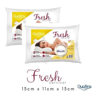 Imagem de Kit 2 Travesseiros Duoflex Fresh Cervical C/ Gomos Massageadores - At2