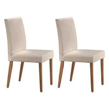Imagem de Kit 2 Cadeiras Vitoria Mobilare Imbuia Natural/branco