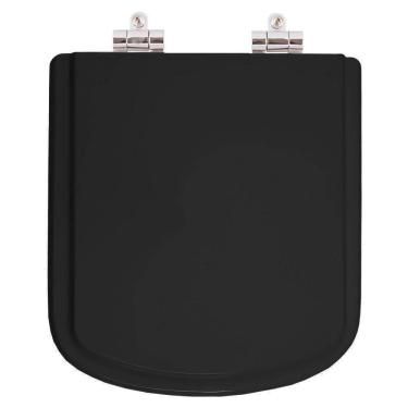 Imagem de Assento Sanitário Poliester Soft Close Bali Preto para vaso Incepa