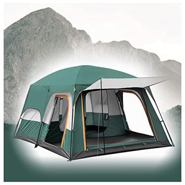 Imagem de Uma barraca com moldura para 5 a 8 pessoas com proteção solar, barracas de ventilação para acampamento barraca impermeável prática e estável para acampamento Olá