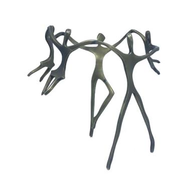 Imagem de Escultura Família Ciranda Casal +3 Meninas em Bronze
