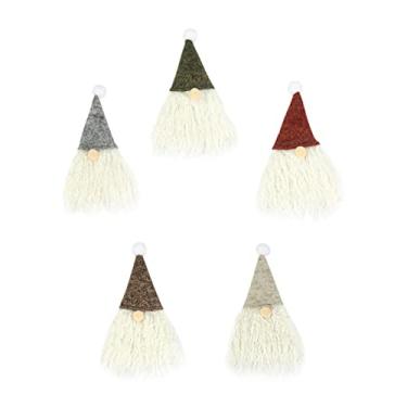Imagem de NOLITOY Conjunto De Vinho De Natal Com 5 Peças Suporte De Talheres De Natal Decoração De Gnome Capa De Garrafa De Gnome Decoração De Mesa De Jantar Tampas De Garrafa De Vinho Tinto