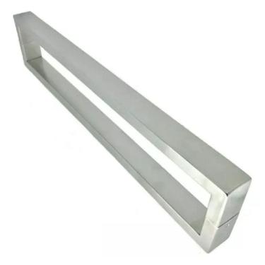 Imagem de Puxador H 80 Cm Quadrado Duplo Pisa Inox Escovado Soprano