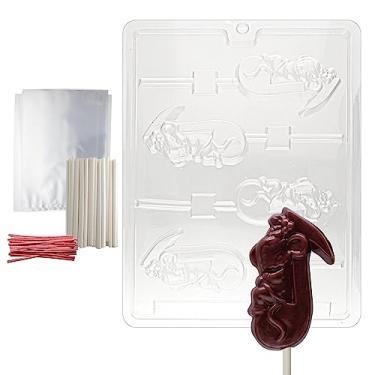 Imagem de Cybrtrayd Molde de chocolate de Natal com pirulito de rato musical com kit de pirulito