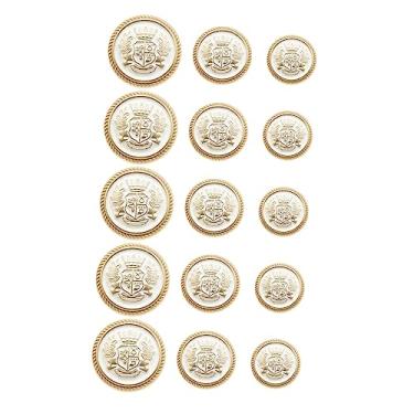 Imagem de NUOBESTY 15 Peças Botões De Metal Botões Blazer Dourado Botões Jeans Botões De Cobre DIY Botões De Camisa Substituição Botões De Casaco Botões DIY Decoração Estilo Europeu Botões De