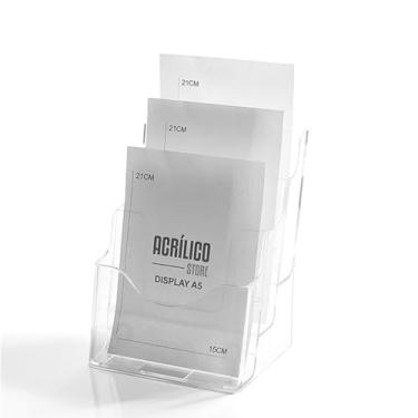 Imagem de Porta Folheto Triplo com Bolsas A5 Vertical (15x21cm)