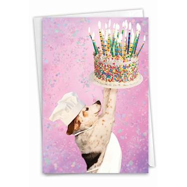 Imagem de NobleWorks Bolo de cachorro - Cartão de aniversário com envelope (11 x 17 cm) - C9603BDG