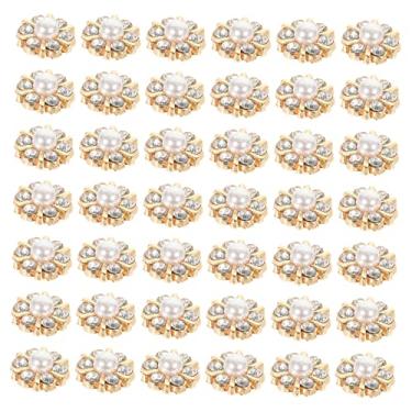 Imagem de STAHAD 50 Unidades fivela de strass pérola costurar botões de suéter botões de pérola falsa stitch roupa Roupas de costura decoração botões de pérola feitos à mão botões de costura DIY