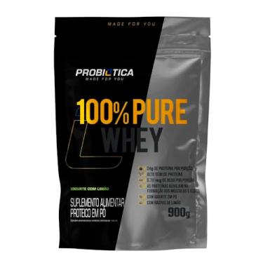 Imagem de 100% Pure Whey Refil 900g - Probiótica - Gourmet Sabor Iogurte Com limão