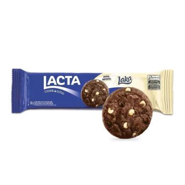 Imagem de Cookies Laka Biscoito Chocolate Branco E Ao Leite Lacta 80G