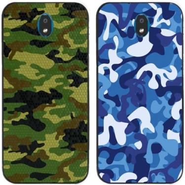 Imagem de 2 peças de capa traseira para telefone LG K30 2019 com estampa de camuflagem legal TPU gel silicone
