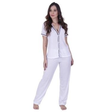 Imagem de Pijama Longo Amamentação Americano com Botão Inverno Maternidade Feminino Terra e Mar-Feminino