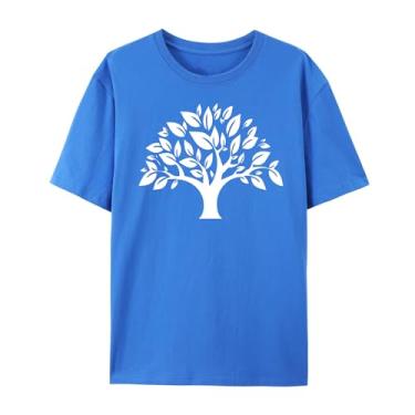 Imagem de BAFlo Camiseta masculina e feminina com estampa de árvore da vida, Azul, GG