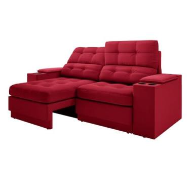 Imagem de Sofá com Usb Retrátil e Reclinável Eureka 1,70m - Vermelho