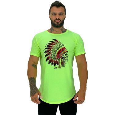 Imagem de Camiseta Longline MXD Conceito Caveira Cacique Masculina-Masculino