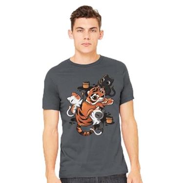 Imagem de TeeFury - Tatuagem de tigre - camiseta masculina, animal, gato, Preto, G