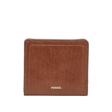 Imagem de Fossil Carteira feminina feminina de couro Logan com bloqueio de RFID, Marrom, One Size