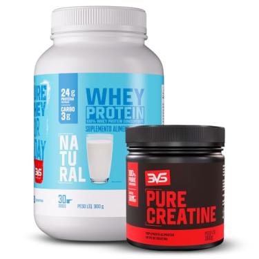 Imagem de 3VS Nutrition Combo Creatina Pura 300g + Whey Protein 100% 900g Sabor Natural