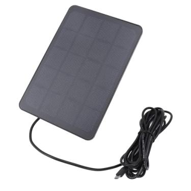 Imagem de Painel Solar para Câmera de Segurança, Carregador de Painel Solar 4W 5V Com Portas Micro USB e Tipo C, Carregador Solar à Prova D'água IP65 para Câmera para