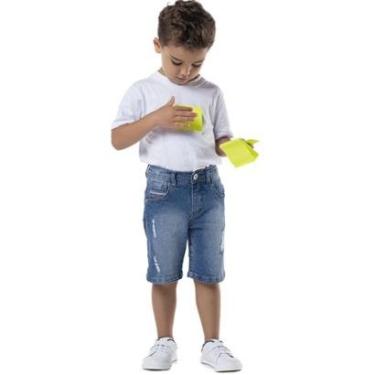 Imagem de Bermuda Jeans Com Stretch Infantil Menino Tam 4 a 12 - Mania Kids-Masculino