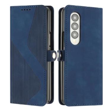 Imagem de Capa para samsung galaxy z fold 4 carteira de couro ímã para galaxy z fold3 fold6 fold 5 2 capa, azul, sxqc, para samsung z fold 2
