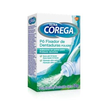 Imagem de Corega Ultra Pó Fixador de Dentaduras Poligrip, Forte Fixação, Conforto e Segurança por até 12h, 50g
