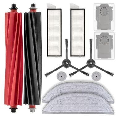 Imagem de (Pacote com 12) Peças de reposição S8 MaxV Ultra Acessórios para Roborock S8 MaxV Ultra/S8 Max Ultra Robot Vacuum Parts, 2 escovas de rolo, 2 conjuntos de esfregões, 2 sacos de pó, 2 filtros HEPA, 2