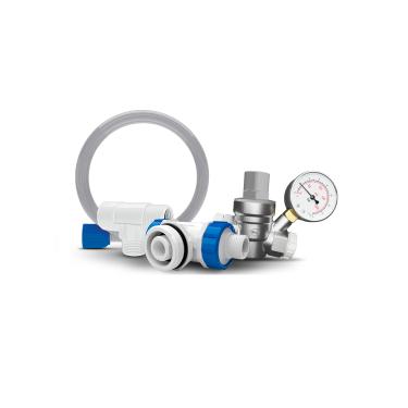 Imagem de Kit Duchão + Válvula Redutora de Pressão 3/4" Com Manômetro Integrado Blukit