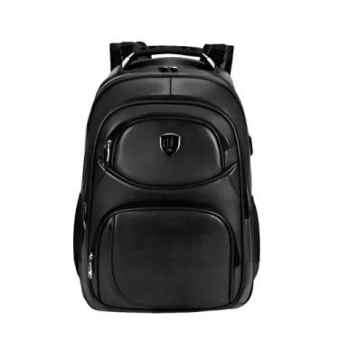 Imagem de Mochila Mala Couro Executiva Impermeável PRETO -MARROM - CHL, Preto