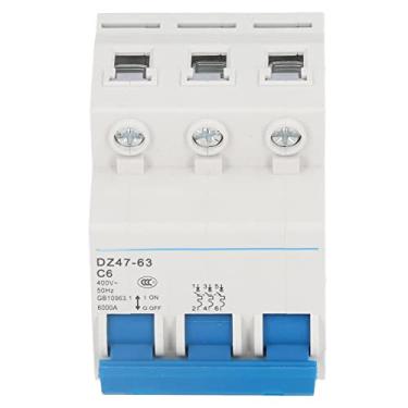 Imagem de Disjuntor Montado Em Trilho DIN, Capacidade de Interrupção de 6000A Pa66 Retardador de Chamas 3P Disjuntor 6A 400V para Edifícios Residenciais