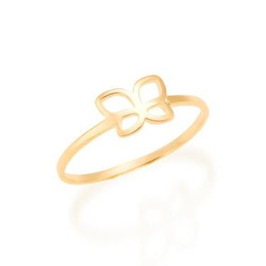 Imagem de Anel banhado ouro 3x 24k 18k e 22k feminino rommanel fino borboleta va