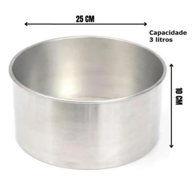 Imagem de Forma Aluminio De Bolo Alta Redonda 20 Cm - 3 Litros - Arary