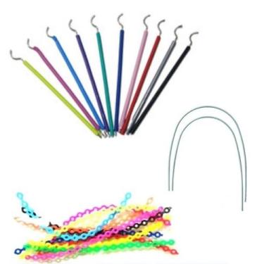 Imagem de Kit Borrachinha Aparelho Dental Borracha de Aparelho 03 Palitos + 02 F