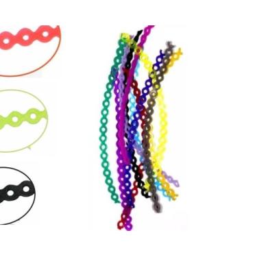 Imagem de Borrachinha de Dente Aparelho Trançada Corrente Elástica Colorida 30 T