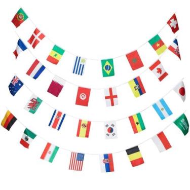 Imagem de Varal de Bandeiras Países 32 Bandeiras - 8m - Extra Festas