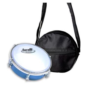Imagem de Kit Tamborim Pele Leitosa Torelli TT404 Azul e Bag Tamborim