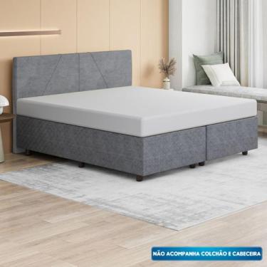 Imagem de Base Cama Box Queen Size Suede Bordado - SkyBox - SKYBOX BOX E BAÚS, C