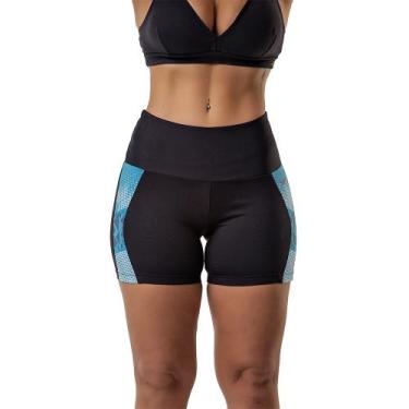 Imagem de Short Feminino Esportivo Fitness Fit Estampado Com Proteção UV50+ Para