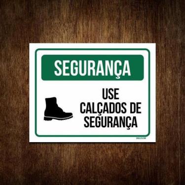 Imagem de Placa De Segurança - Use Calçados De Segurança (36X46) - Sinalizo
