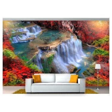 Imagem de Papel De Parede Cachoeira Natureza Mata 3D 6M² Nch147 - Você Decora