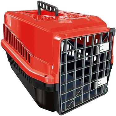 Imagem de Caixa de Transporte para Cães e Gatos Podyum Nº 4 Vermelha - MEC PET