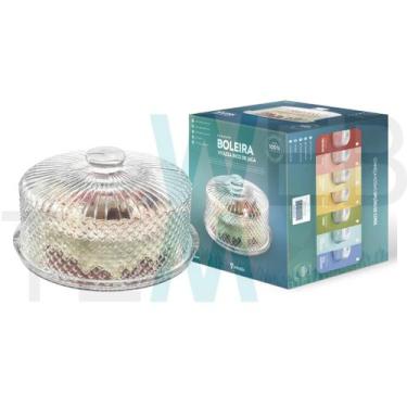 Imagem de Boleira de Vidro com Tampa Bico de Jaca Vitazza Prato 28cm para Bolo, 