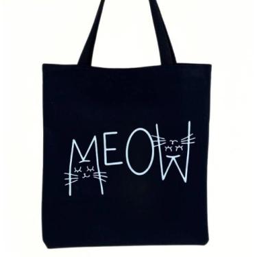 Imagem de Bolsa Ecobag 100% algodão Black MEOW - CARIOCA MAIS