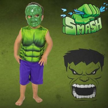 Imagem de Fantasia De Hulk Para Meninos Verde Com Mascara - MASTER TOY
