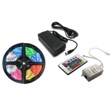 Imagem de Fita LED RGB 42W com fonte e controle - 5 metros