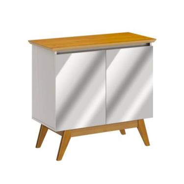 Imagem de Buffet Classic 2 Portas Off White com Nature e Espelho - Imcal Móveis